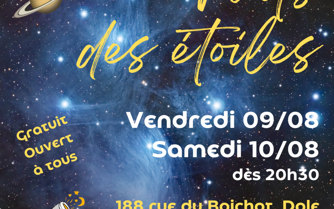 Nuit des Etoiles 2024 à Dole (Jura) – 9 et 10 août