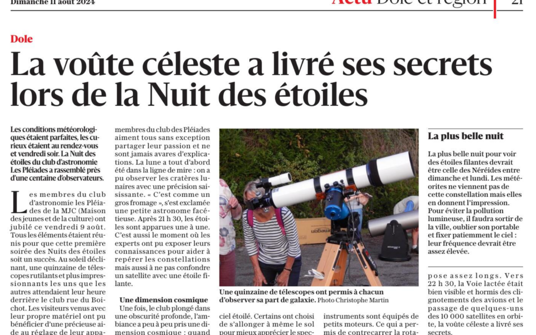 NDE 2024 à Dole – Article paru dans le Progrès