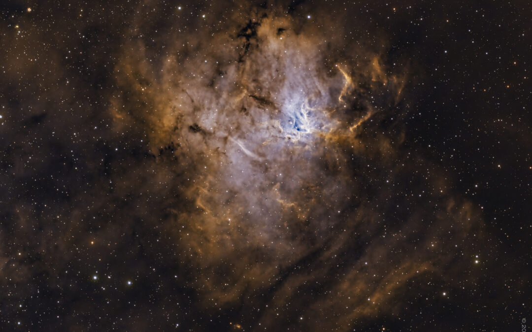 Sh 2-206 (Fossil Footprint, NGC 1491) en SHO