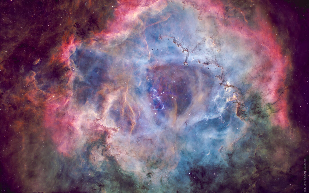 Daltonien? La nébuleuse de la Rosette en bande étroite – 2 versions