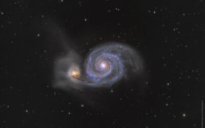 M 51, le Tourbillon par une nuit de pleine Lune